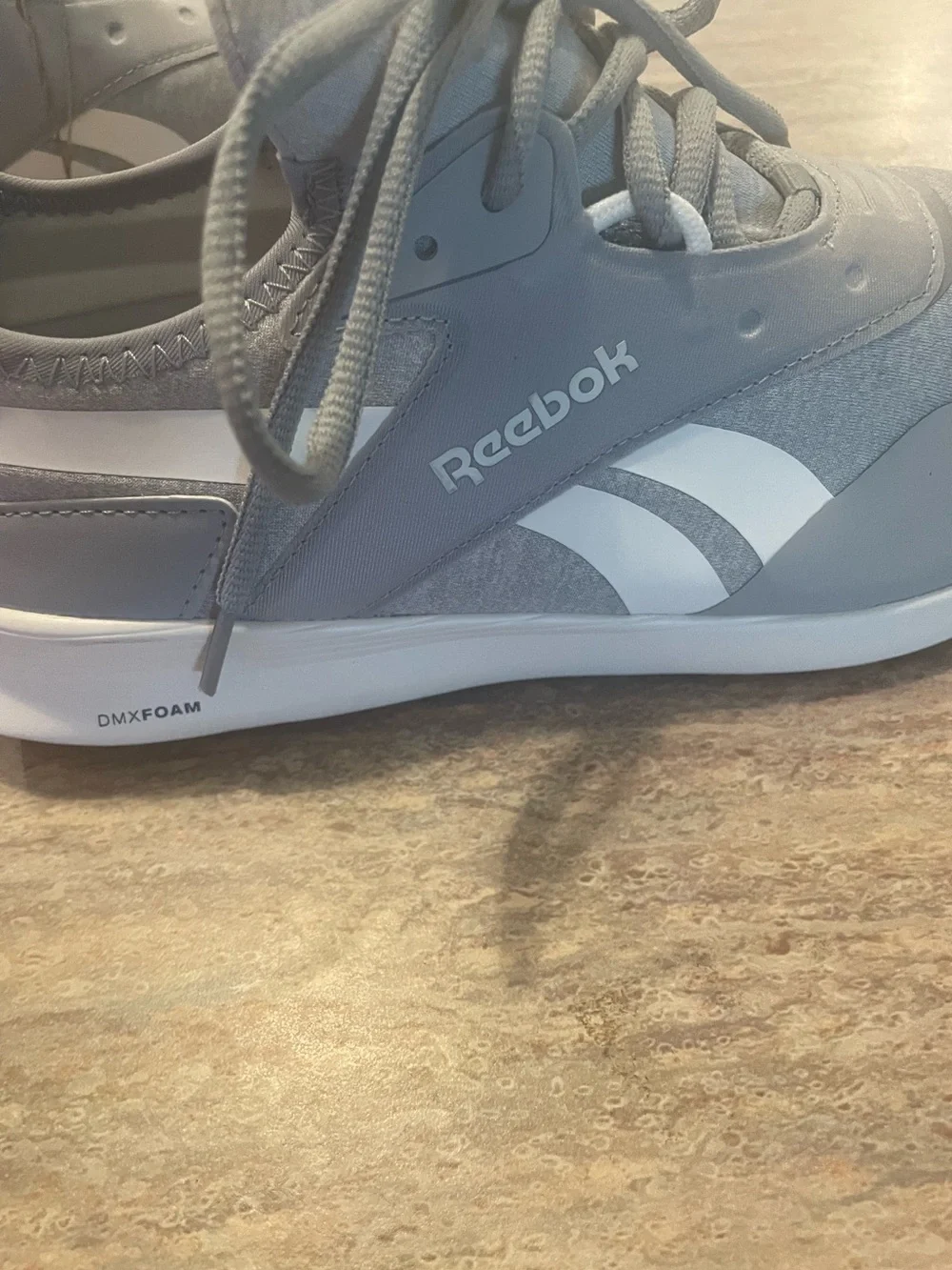 Reebok Men's Light Gray Runner Sneakers with Gum Toe